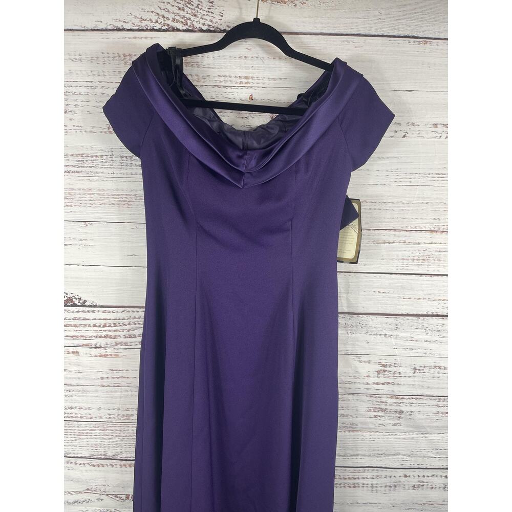 Von Bramlett Dress Women's SZ 6 Purple Off Shoulder Evening Gown Formal Made USA - Picture 3 of 10
